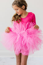 Mila & Rose ® Hot Pink 3/4 Tutu Leotard for Girls Dance Class Playtime - Everetts Place Boutique - 