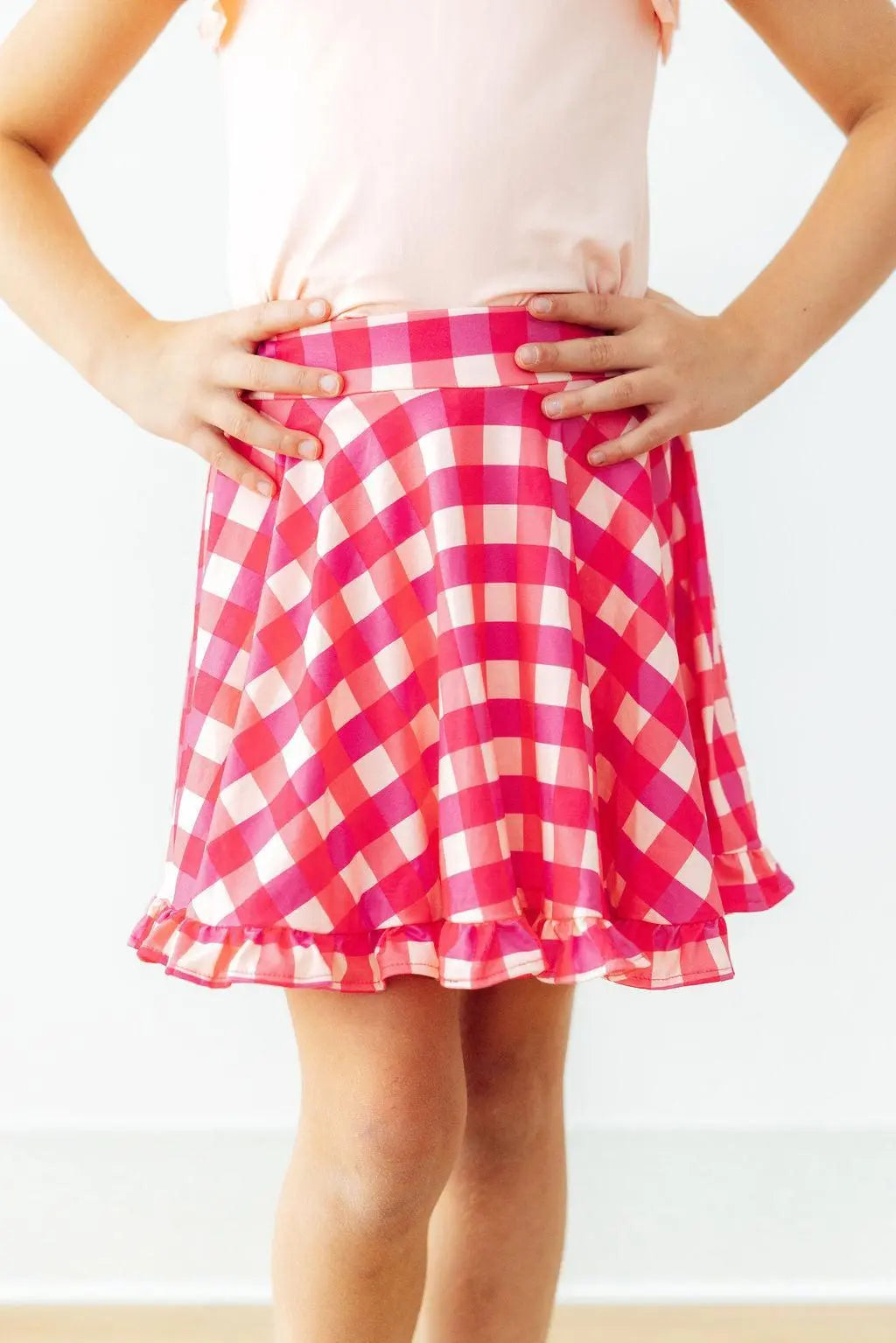 Mila & Rose ® Hot Pink Gingham Ruffle Twirl Skort - 