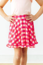 Mila & Rose ® Hot Pink Gingham Ruffle Twirl Skort - 