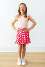 Mila & Rose ® Hot Pink Gingham Ruffle Twirl Skort - 