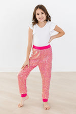 Mila & Rose ® Hot Pink Sequin Joggers For Women Glam Party Wear Edition - Everetts Place Boutique - 