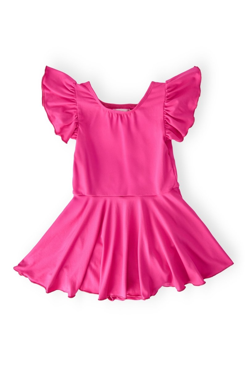 Mila & Rose ® Hot Pink Short Sleeve Twirl Leotard For Toddlers Girls - Everetts Place Boutique - 