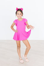 Mila & Rose ® Hot Pink Short Sleeve Twirl Leotard For Toddlers Girls - Everetts Place Boutique - 
