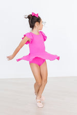Mila & Rose ® Hot Pink Short Sleeve Twirl Leotard For Toddlers Girls - Everetts Place Boutique - 