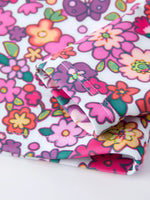 Rylee Faith Designs Hot Pink Summer Floral Girls Long - Sleeved Swimsuit Set - 