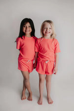 Three Little Tots Hot Pink Summer Waffle Set - 