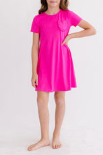 Hot Pink T Shirt Dress For Girls Casual Playtime Outfit Mila & Rose ® Everetts Place: Online Boutique