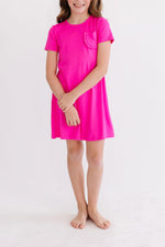 Hot Pink T Shirt Dress For Girls Casual Playtime Outfit Mila & Rose ® Everetts Place: Online Boutique