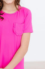 Hot Pink T Shirt Dress For Girls Casual Playtime Outfit Mila & Rose ® Everetts Place: Online Boutique