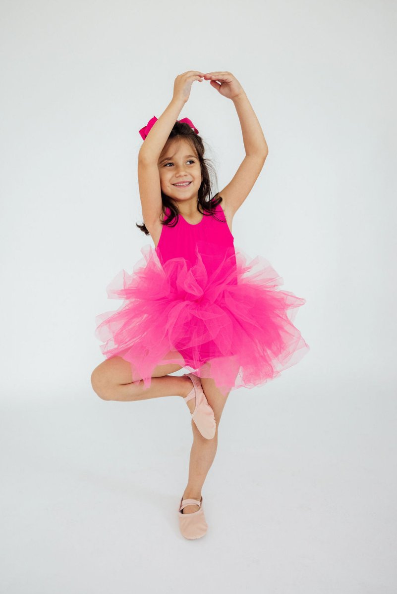 Mila & Rose ® Hot Pink Tank Tutu Leotard for Girls Dance Class Birthday - Everetts Place Boutique - 