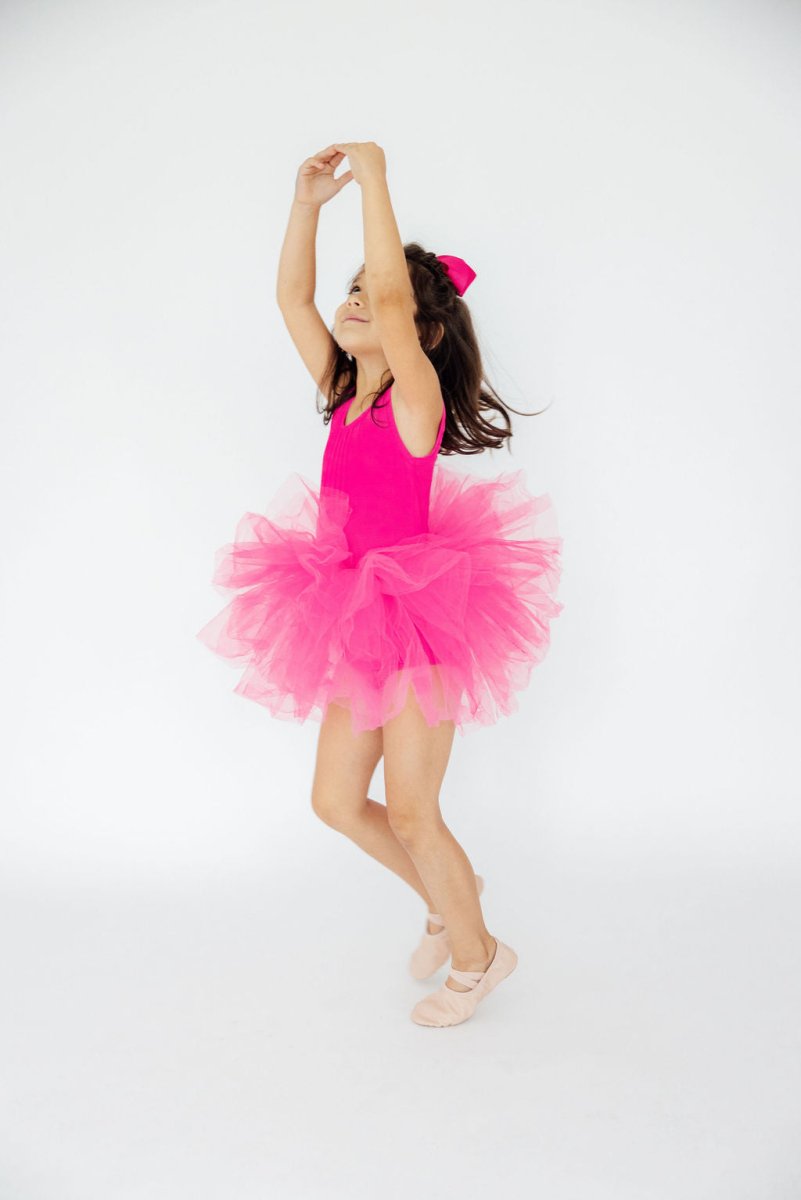 Mila & Rose ® Hot Pink Tank Tutu Leotard for Girls Dance Class Birthday - Everetts Place Boutique - 