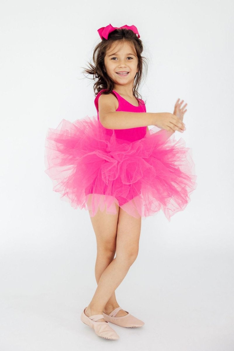 Mila & Rose ® Hot Pink Tank Tutu Leotard for Girls Dance Class Birthday - Everetts Place Boutique - 