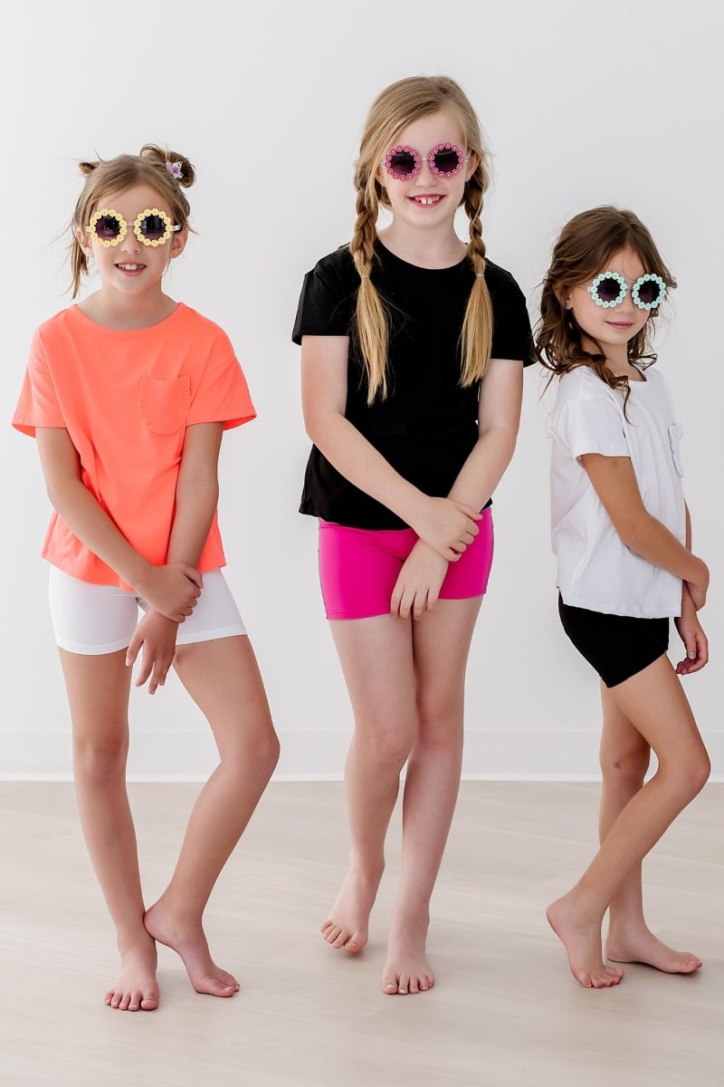 Mila & Rose ® Hot Pink Twirl Shorts For Girls High Waisted Layering - Everetts Place Boutique - 
