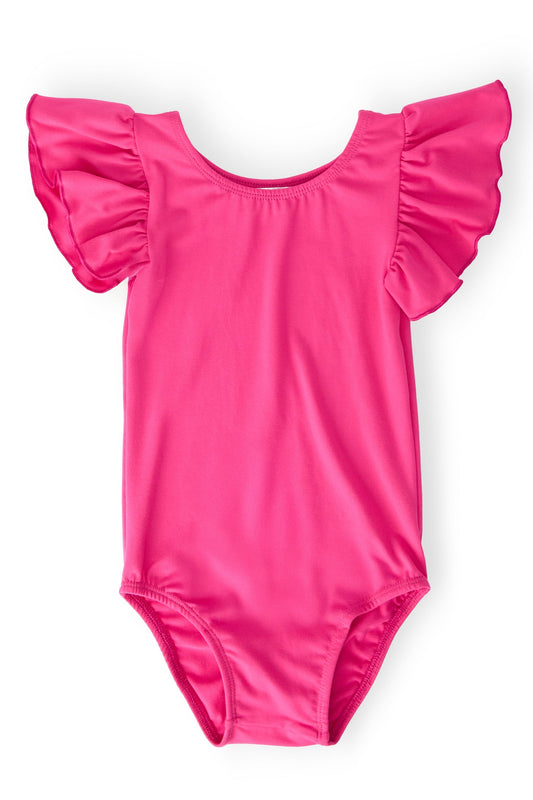 Mila & Rose ® Hot Pink Flutter Sleeve Leotard For Girls Ballet Class - Apparel & Accessories > Clothing > Activewear > Dance Dresses, Skirts & Costumes Flutter Leotard S/S