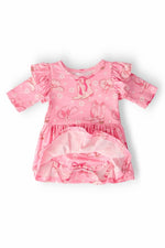 Mila & Rose ® Howdy Flutter Sleeve Twirl Bodysuit For Baby Girls Pink - Everetts Place Boutique - 
