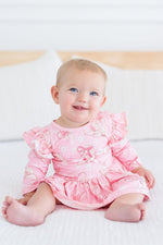 Mila & Rose ® Howdy Flutter Sleeve Twirl Bodysuit For Baby Girls Pink - Everetts Place Boutique - 