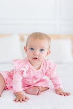 Mila & Rose ® Howdy Flutter Sleeve Twirl Bodysuit For Baby Girls Pink - Everetts Place Boutique - 