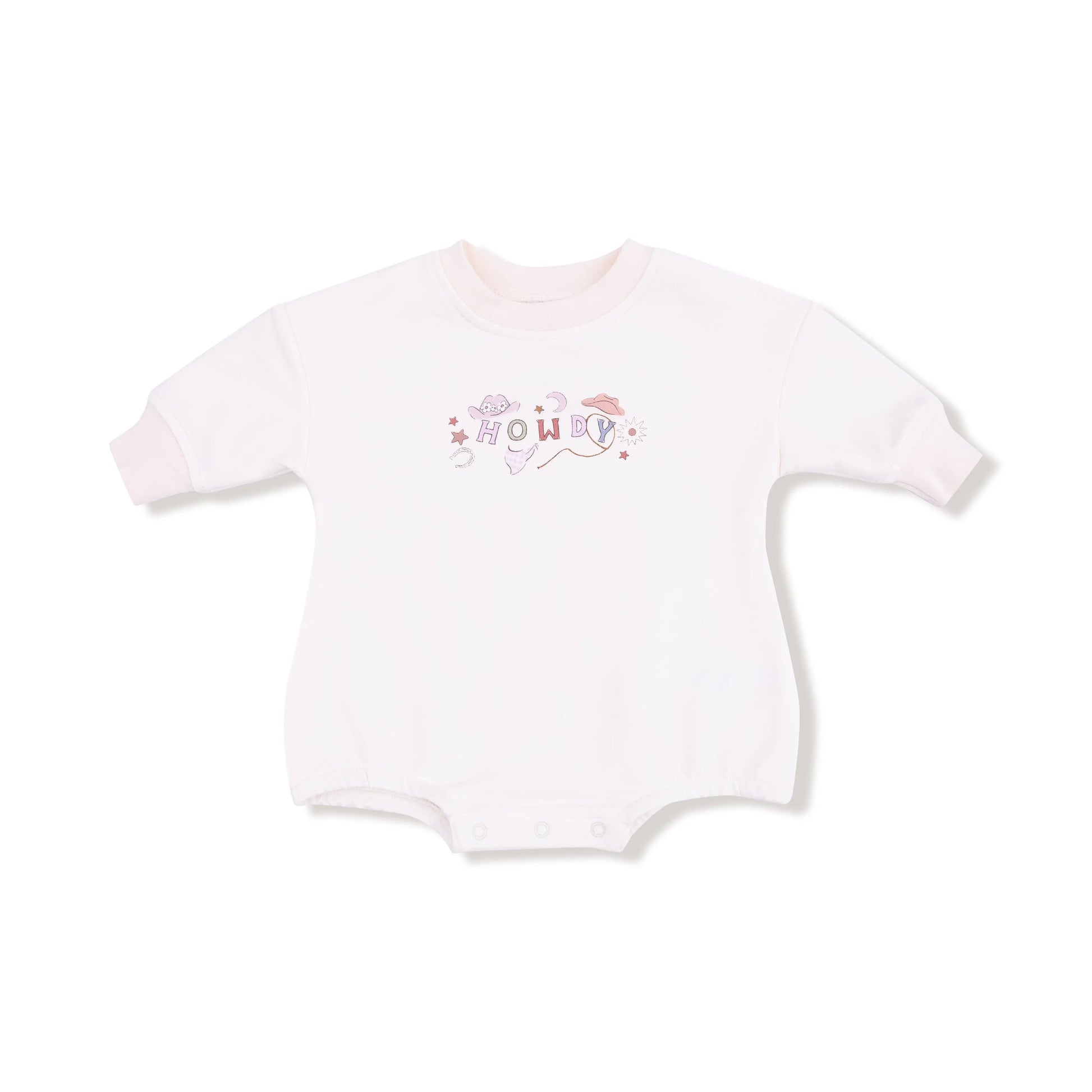 Howdy Sweatshirt Bubble Silk Screen Cozy French Terry Angel Dear Everetts Place: Online Boutique