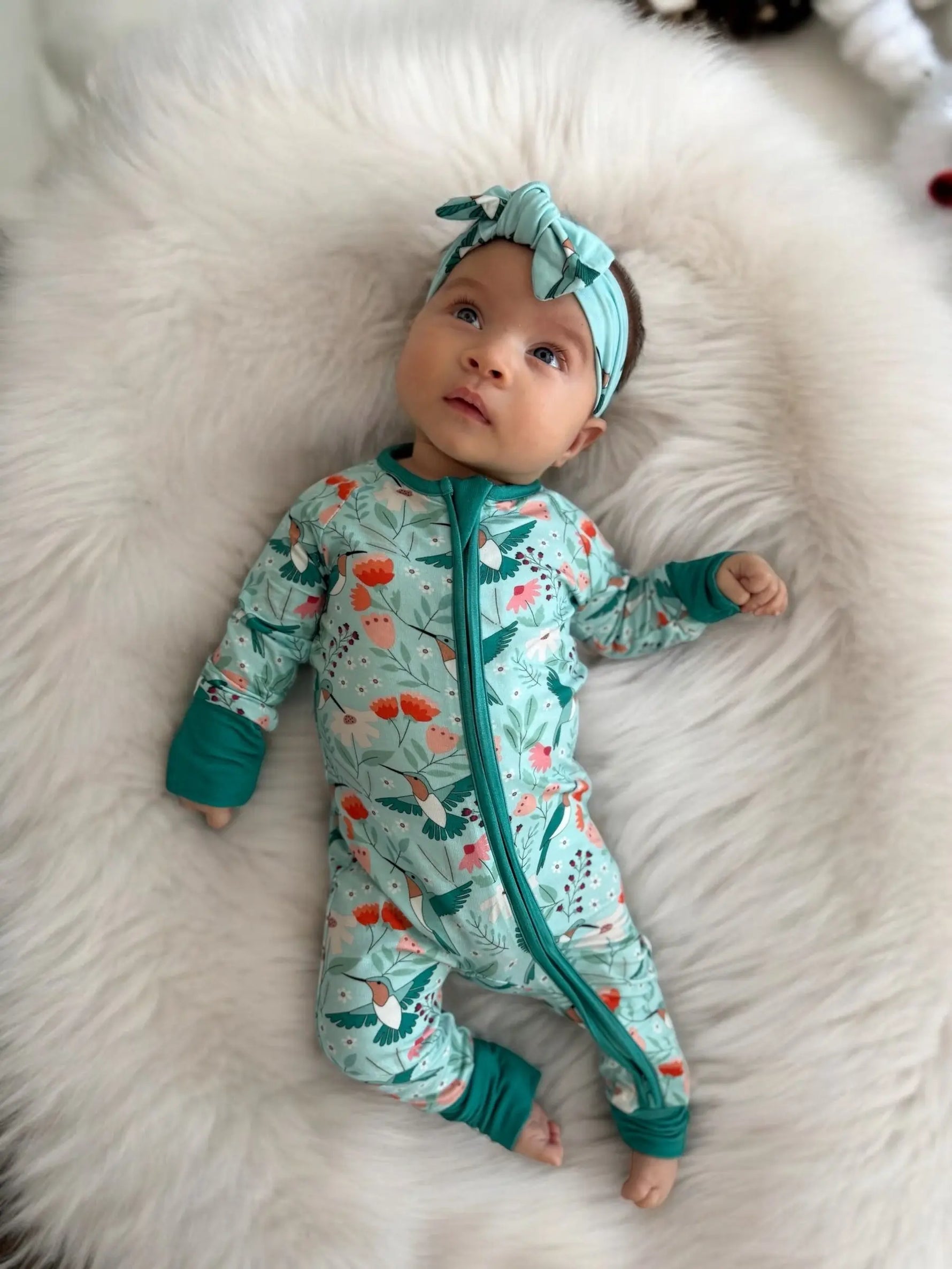 Dreamlet Dreamlet Hummingbird Bloom Convertible Zip Footies Baby - Apparel & Accessories > Clothing > Baby & Toddler Clothing > Baby & Toddler Sleepwear Convertible Zip Footies