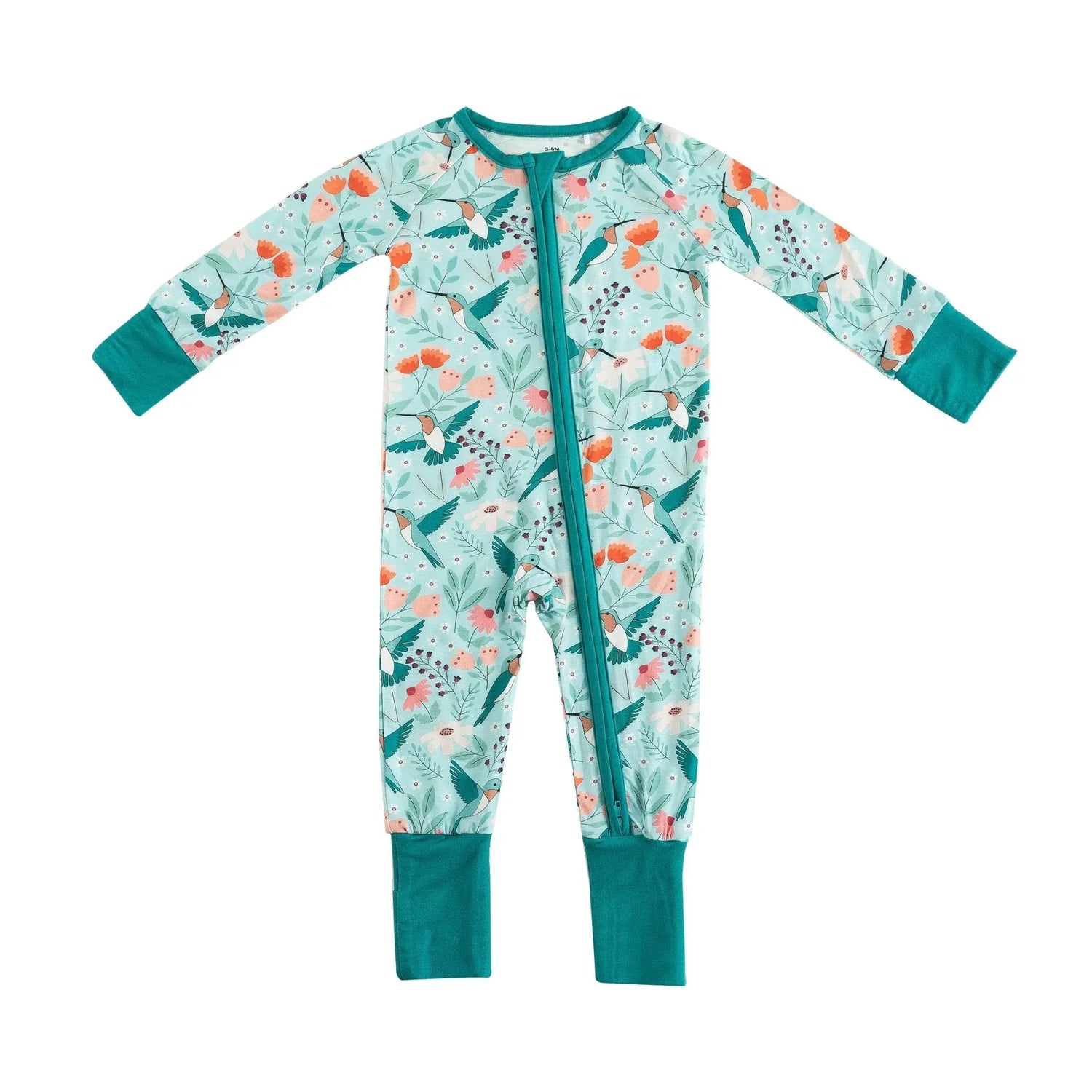 Dreamlet Dreamlet Hummingbird Bloom Convertible Zip Footies Baby - Apparel & Accessories > Clothing > Baby & Toddler Clothing > Baby & Toddler Sleepwear Convertible Zip Footies