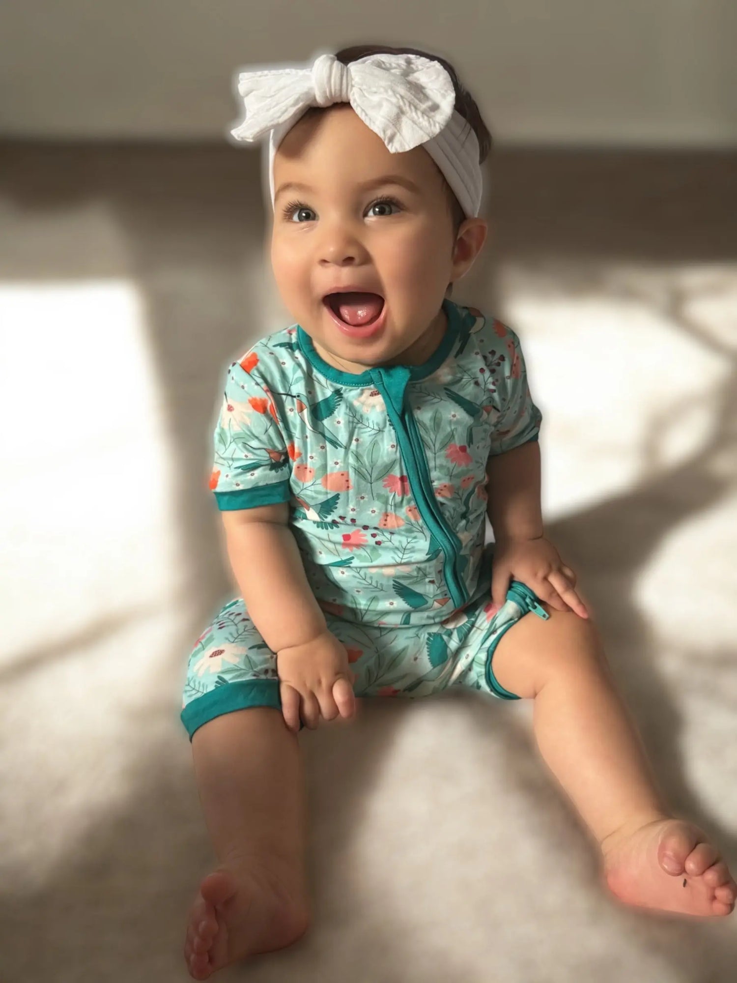 Dreamlet Dreamlet Hummingbird Bloom Bamboo Romper for Babies - Apparel & Accessories > Clothing > Baby & Toddler Clothing > Baby & Toddler Sleepwear Romper