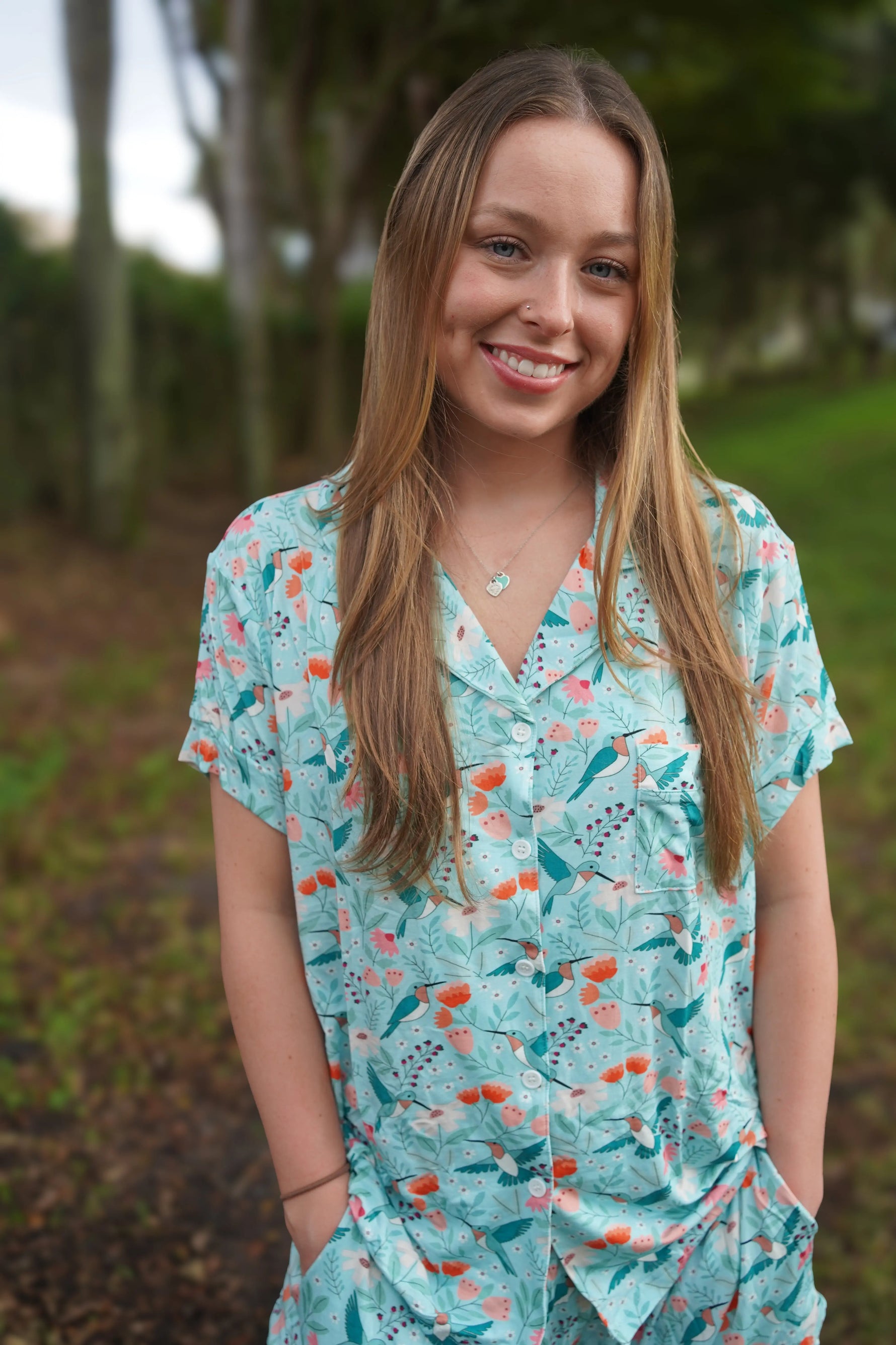 Dreamlet Hummingbird Bloom (Women's Short Sleeve PJ) - 