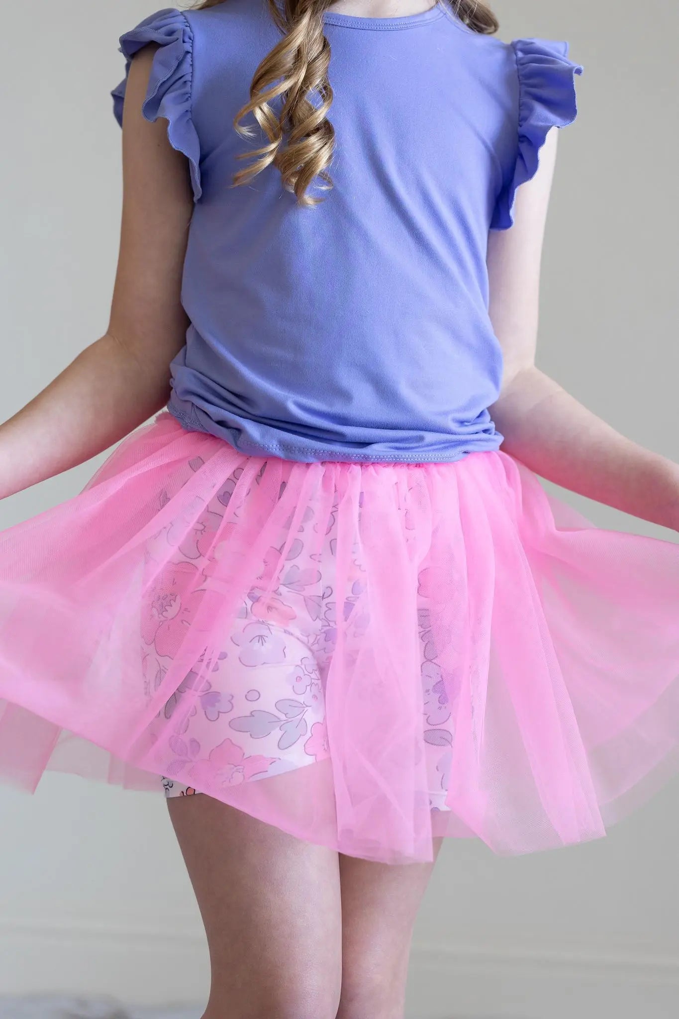 Mila & Rose ® Hydrangea Tutu Shorts for Girls High Waisted Playwear - Apparel & Accessories > Clothing > Shorts Tutu Shorts