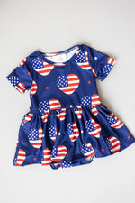 Mila & Rose ® I Heart USA Short Sleeve Twirl Bodysuit For Babies - Everetts Place Boutique - 