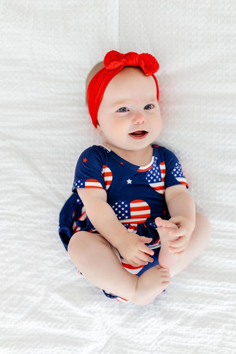 Mila & Rose ® I Heart USA Short Sleeve Twirl Bodysuit For Babies - Everetts Place Boutique - 
