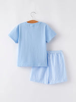 Rylee Faith Designs "I ❤ MOMMY" Embroidery Smocking Baby Boys Striped Shorts Set - 