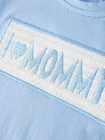 Rylee Faith Designs "I ❤ MOMMY" Embroidery Smocking Baby Boys Striped Shorts Set - 