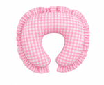 Pink Gingham Ruffle Nursing Pillow Cover by Little Mae & Co