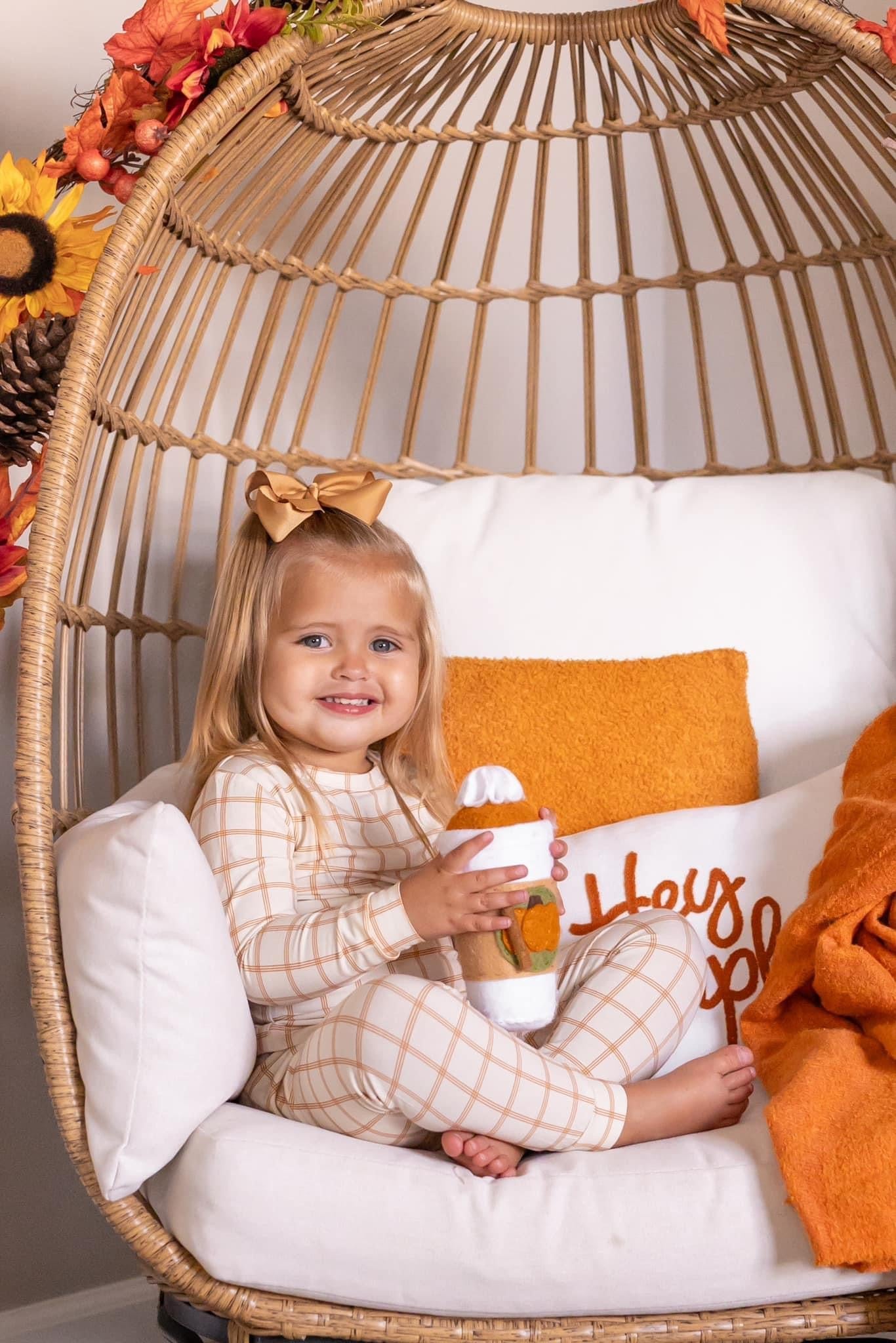 Bamboo Two-Piece Pajamas - Burnt Orange Plaid