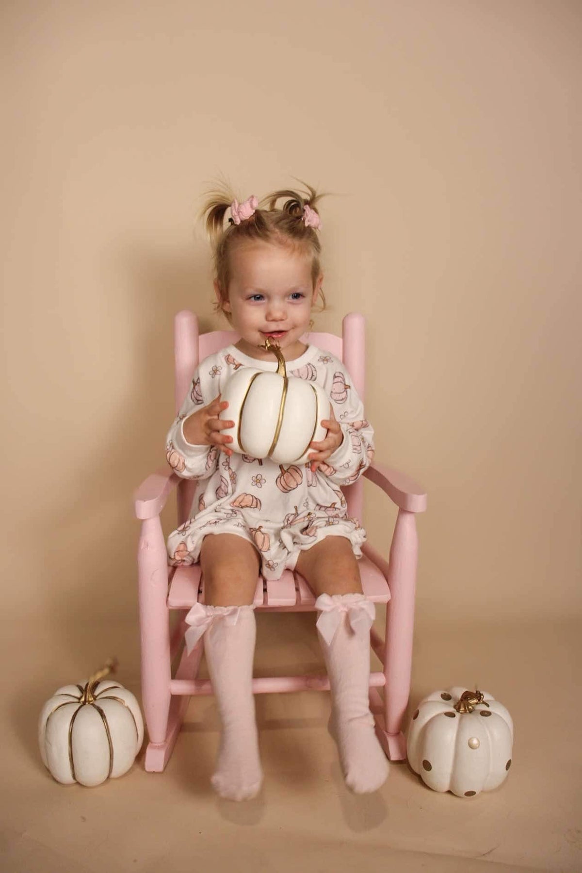 Bamboo Bubble Romper, Pastel Pumpkins, Oversized by Little Joy Co.