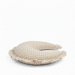 Beige Gingham Ruffle Nursing Pillow Cover by Little Mae & Co at Everetts Place