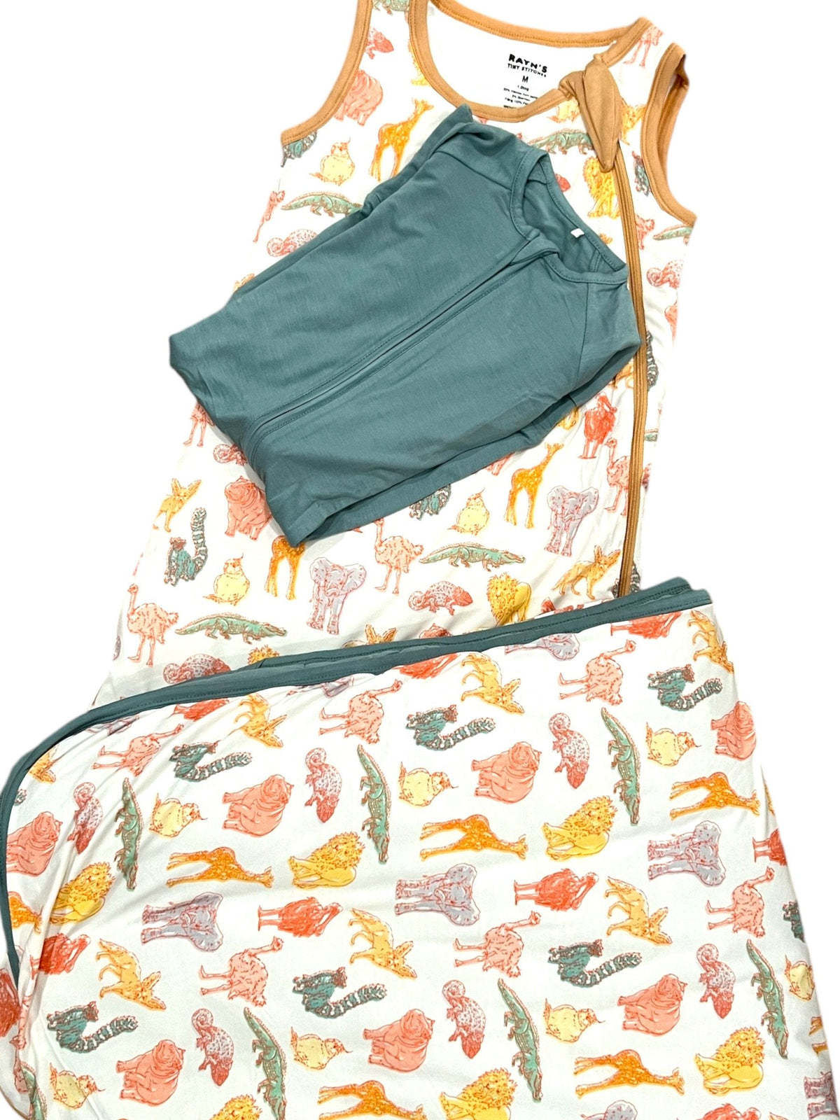 My First Zoo Trip-Toddler Bamboo Blanket – Soft, Warm & Reversible by Rayn’s Tiny Stitches