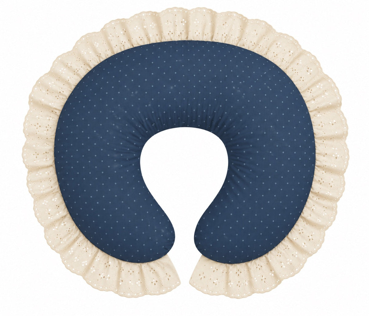 Ivory Eyelet Ruffle Original Nursing Pillow Cover by Little Mae & Co