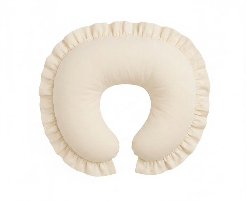 Cream Ruffle Nursing Pillow Cover by Little Mae & Co