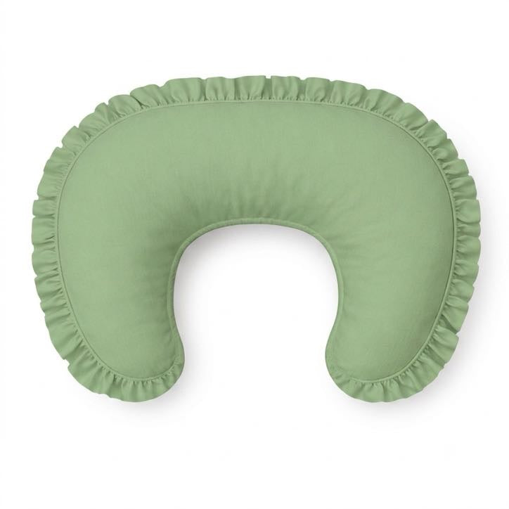 Green Ruffle Nursing Pillow Cover by Little Mae & Co