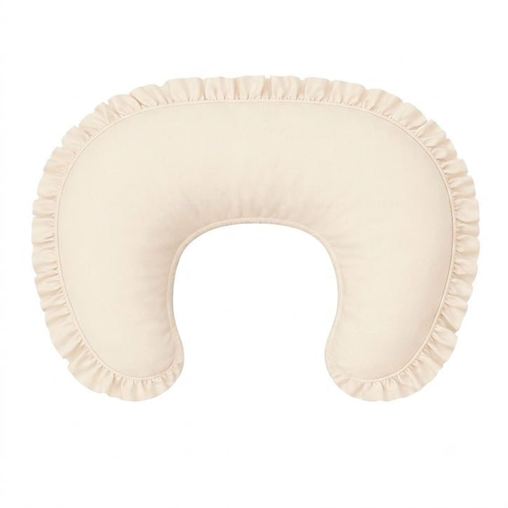 Cream Ruffle Nursing Pillow Cover by Little Mae & Co