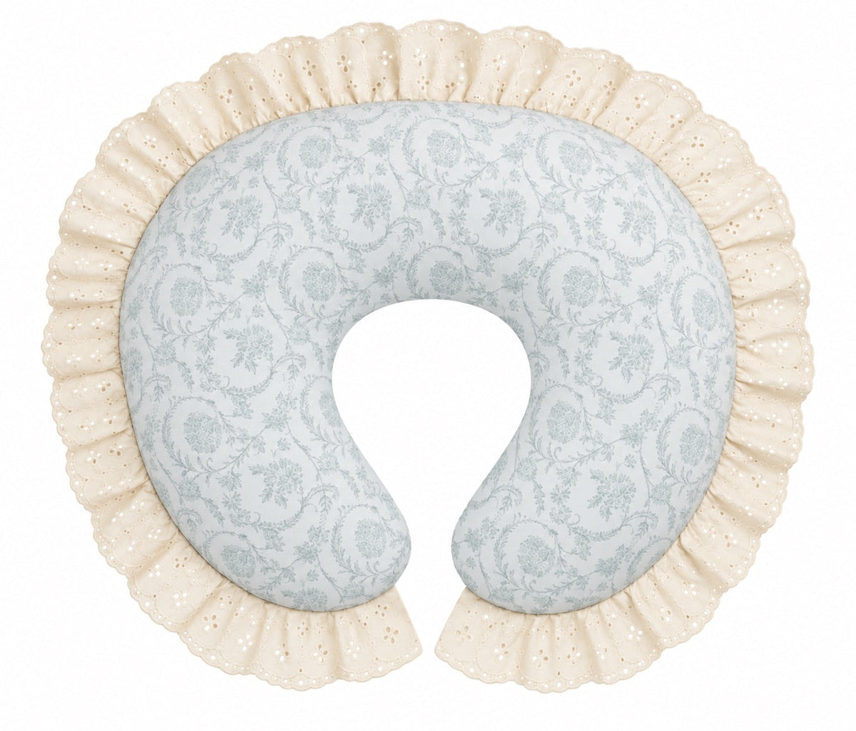 Ivory Eyelet Ruffle Original Nursing Pillow Cover by Little Mae & Co