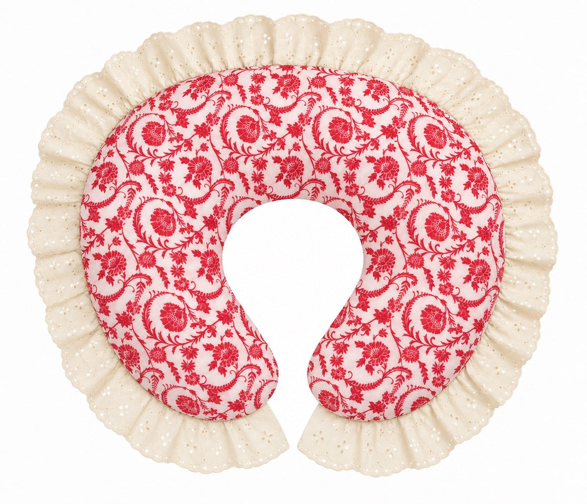 Ivory Eyelet Ruffle Original Nursing Pillow Cover by Little Mae & Co
