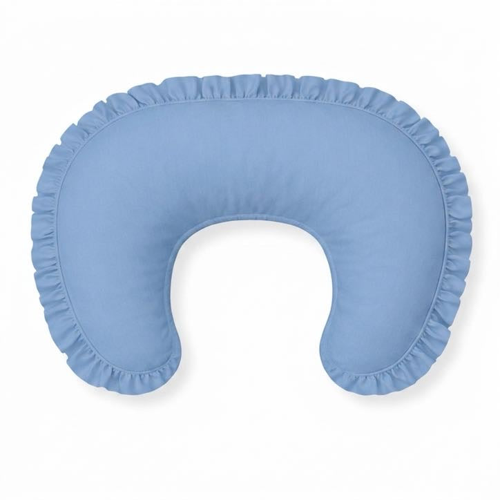 Blue Ruffle Nursing Pillow Cover by Little Mae & Co