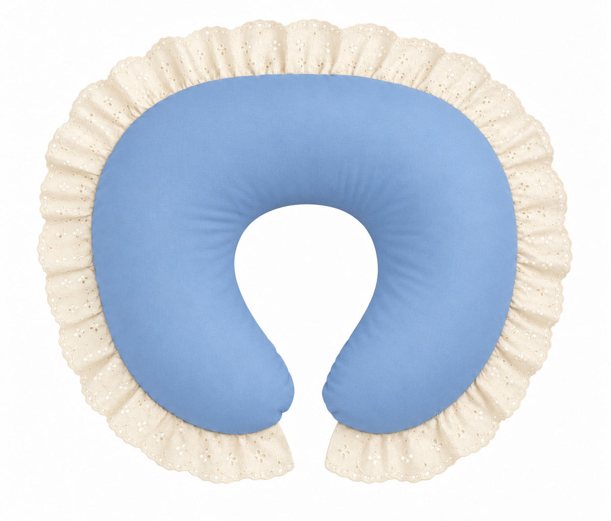 Ivory Eyelet Ruffle Original Nursing Pillow Cover by Little Mae & Co