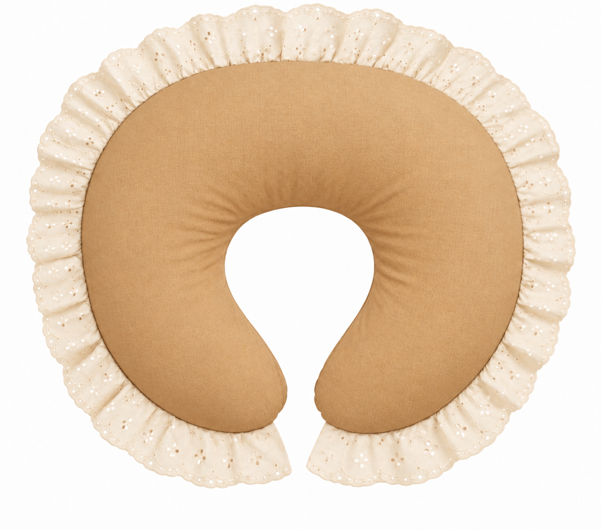 Ivory Eyelet Ruffle Original Nursing Pillow Cover by Little Mae & Co