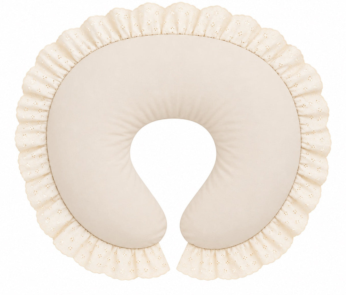 Ivory Eyelet Ruffle Original Nursing Pillow Cover by Little Mae & Co