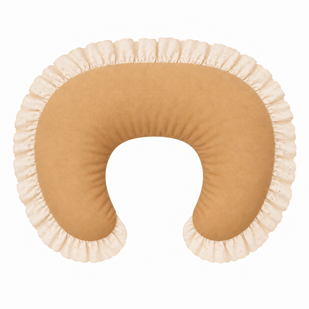 Ivory Eyelet Ruffle New Nursing Pillow Cover by Little Mae & Co