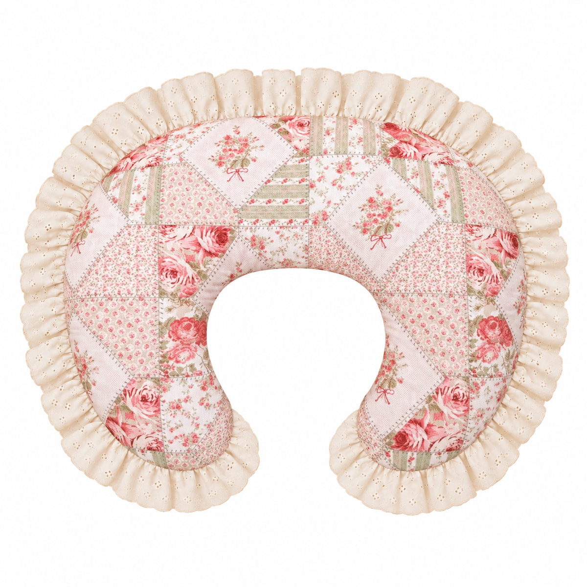 Ivory Eyelet Ruffle New Nursing Pillow Cover by Little Mae & Co
