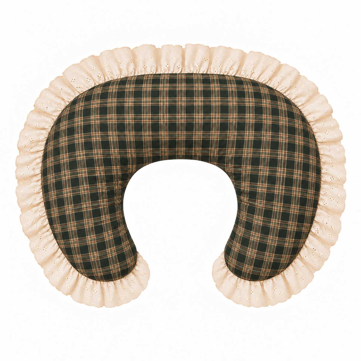Ivory Eyelet Ruffle New Nursing Pillow Cover by Little Mae & Co