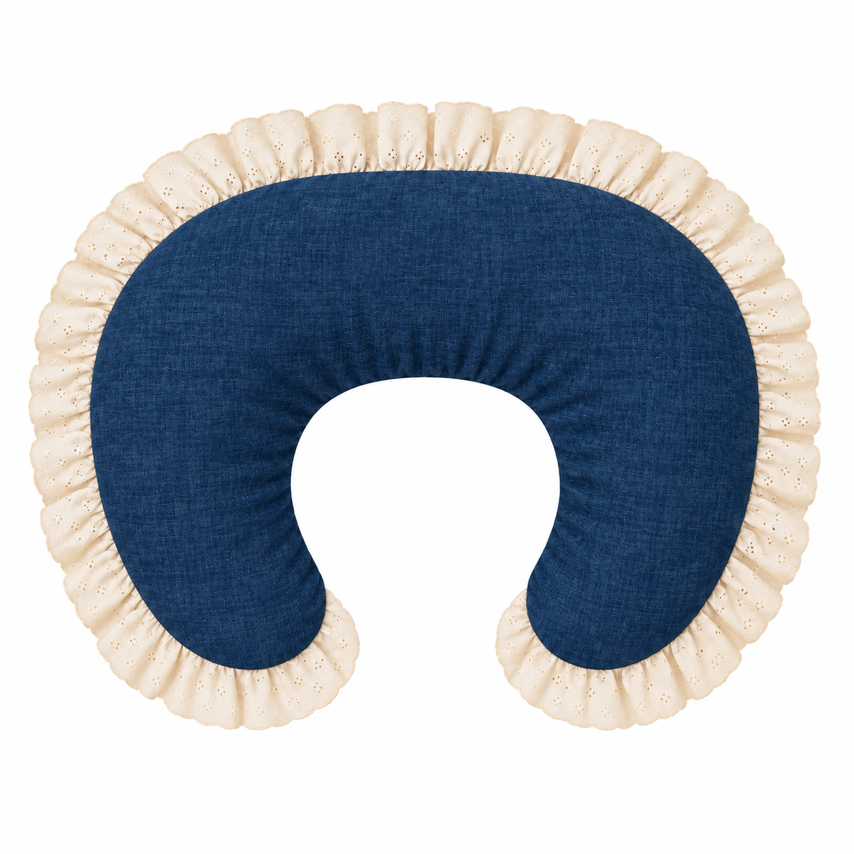 Ivory Eyelet Ruffle New Nursing Pillow Cover by Little Mae & Co